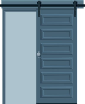 Classic Grey Sliding Door, Modern Apartment Design Element Illustration vector