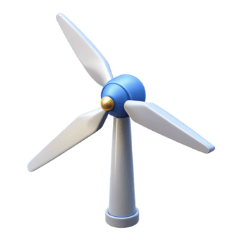 peaceful radiant Wind turbine blade with Transparent Background exclusive png