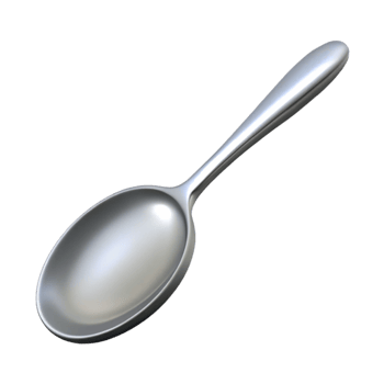 hypnotic distinctive Ultra-detailed, photorealistic isolated cutout of a single silver teaspoon with Transparent Background png