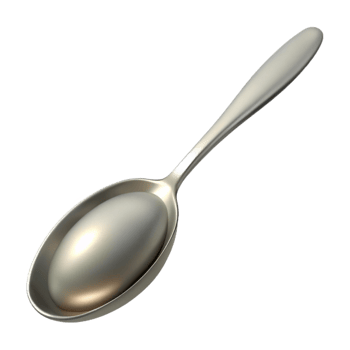 standout retro Ultra-detailed, photorealistic isolated cutout of a single silver teaspoon with Transparent Background high resolution png