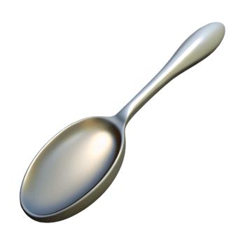 memorable impressionist Professional render, isolated cutout, single silver spoon, ultra-detailed, photorealistic with Transparent Background studio quality png