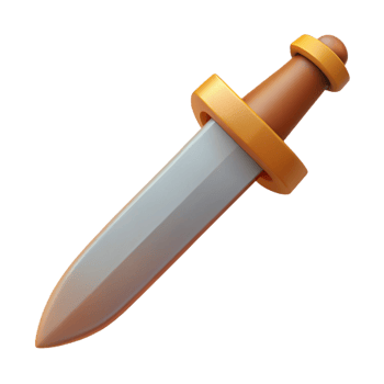 joyful captivating Professional render of a single Roman gladius, isolated cutout, hyper-specific, photorealistic with Transparent Background masterfully captured png