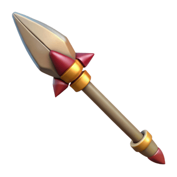 dramatic impressive Isolated cutout, concept art style, tribal warrior's spear, wooden shaft, sharpened stone tip with Transparent Background professional png