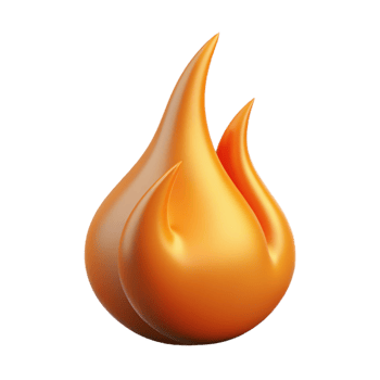 immaculate unforgettable A single, burning flame, abstract and stylized with Transparent Background png