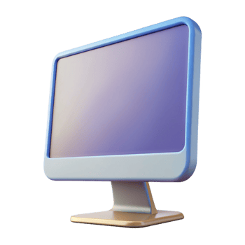 mesmerizing whimsical vintage Desktop computer monitor with thin bezel with Transparent Background refined png