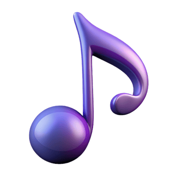 hypnotic nordic A single, stylized musical note, elegant and flowing with Transparent Background precision png