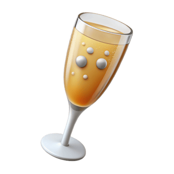 acclaimed tropical A glass of overflowing champagne with bubbles with Transparent Background artisan png