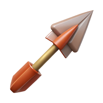 dramatic beautiful Concept art style isolated cutout of a tribal arrow with fletching and a sharpened stone point with Transparent Background professional png