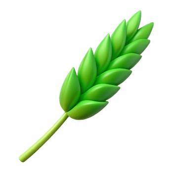 standout modern Green stem of wheat with Transparent Background artisan png