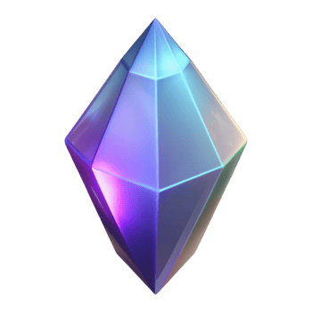 coveted retro A single, glowing crystal shard with sharp edges with Transparent Background premium png