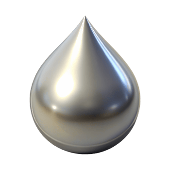 breathtaking vintage Professional render of a single photorealistic ultra-detailed isolated cutout of a single drop of liquid metal with Transparent Background premium png