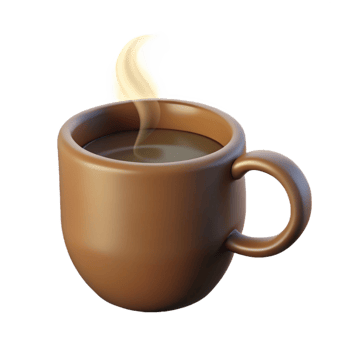 splendid abstract A coffee mug with steam, minimalist design with Transparent Background perfect clarity png