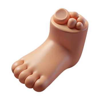 playful pristine Photorealistic isolated cutout of a human foot with realistic details and toenails with Transparent Background masterfully captured png