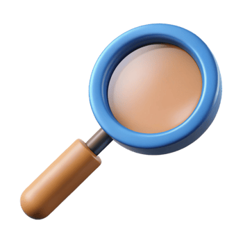enchanting calm futuristic A single, magnifying glass with Transparent Background flawless png