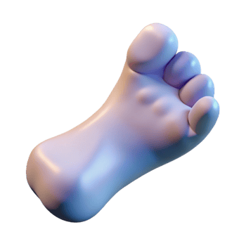 hypnotic dynamic retro Human foot with Transparent Background crisp png