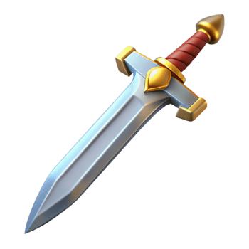 pristine retro Excalibur, legendary sword of King Arthur with Transparent Background handcrafted png