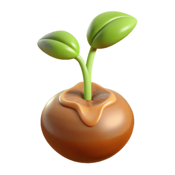 sought-after artistic Germinating seed with root visible with Transparent Background luxury png