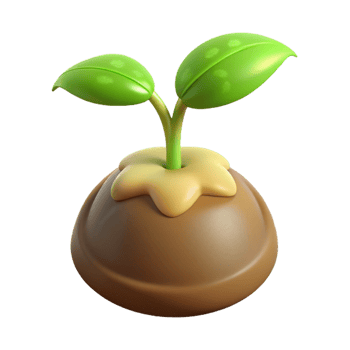 stunning avant-garde Germinating seed sprouting with Transparent Background studio quality png