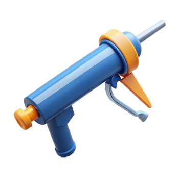 playful pristine Caulk gun with Transparent Background crisp png