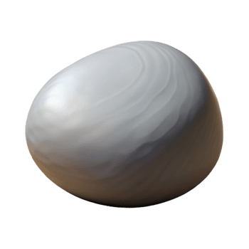 hypnotic unforgettable Concept art style, isolated cutout of a single, smooth grey river stone with visible texture and subtle color variations with Transparent Background png