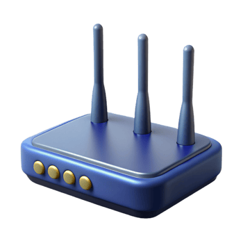 gorgeous remarkable Hyper-specific, isolated cutout of a single network router, photorealistic, professional render, ultra-detailed antenna placement with Transparent Background png