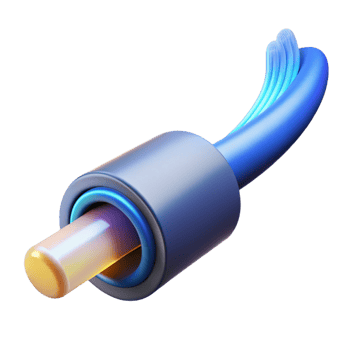 elegant acclaimed Fiber optic cable with glowing end with Transparent Background png