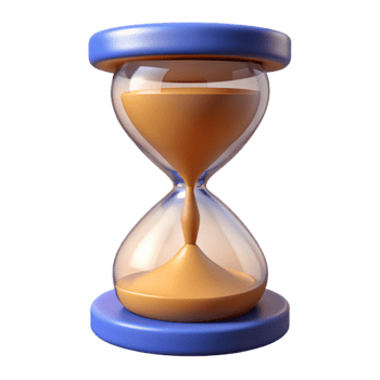 stunning abstract A single, stylized hourglass, with sand flowing through it with Transparent Background handcrafted png