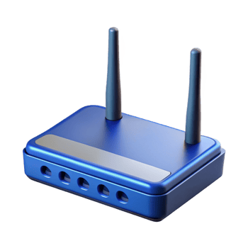 melancholic gorgeous Hyper-specific, isolated cutout of a single network router, photorealistic, professional render, ultra-detailed antenna placement with Transparent Background elite png