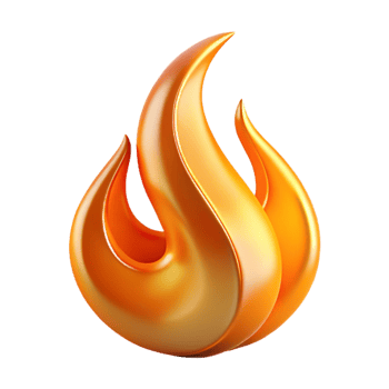 notable coastal A stylized, abstract flame icon made of swirling fire with Transparent Background flawless png