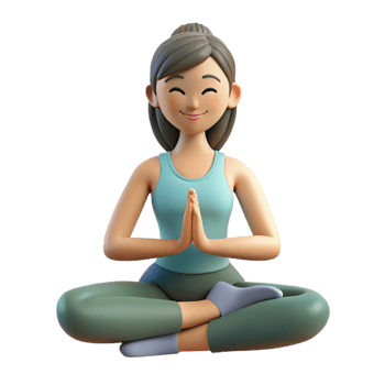 unforgettable abstract Woman meditating in a yoga pose, with Transparent Background flawless png