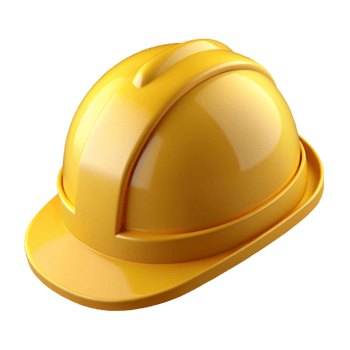 extraordinary mysterious artistic Construction helmet, yellow hard hat, with Transparent Background handcrafted png