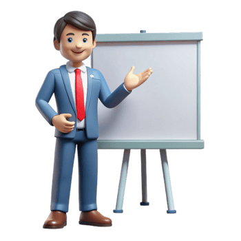 memorable urban Businessman giving a presentation, with Transparent Background museum quality png