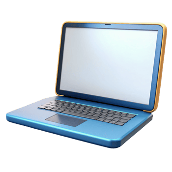 vibrant futuristic Laptop computer with blank white screen with Transparent Background authentic png