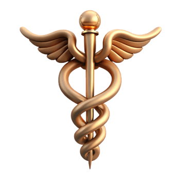impressive tropical Ultra-detailed, professional render of a single Caduceus staff, entwined with snakes, isolated cutout with Transparent Background artisan png