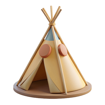 intense breathtaking Teepee Native American dwelling frame with Transparent Background 8K png