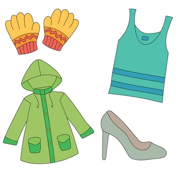 Cartoon Clothing Clipart Doodles vector