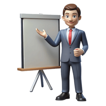 inspired baroque Businessman giving presentation, leadership portrait, with Transparent Background luxury png