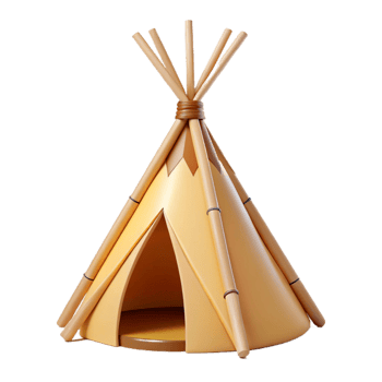 radiant mysterious artistic Teepee Native American dwelling frame with Transparent Background artisan png