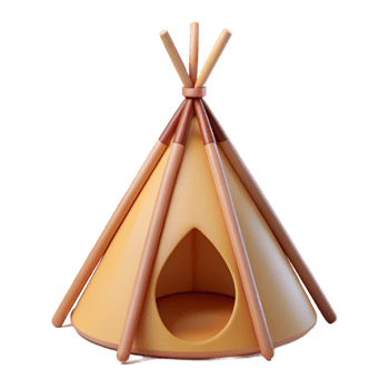 hypnotic intense elegant Teepee Native American dwelling frame with Transparent Background high resolution png