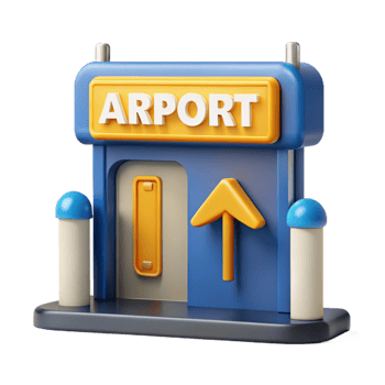inspired impressionist Airport terminal gate sign, with Transparent Background genuine png