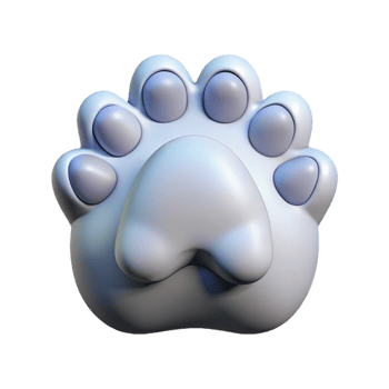 spectacular bold bohemian Concept art style hyper-specific isolated cutout of a single polar bear Ursus maritimus paw, with Transparent Background precision png