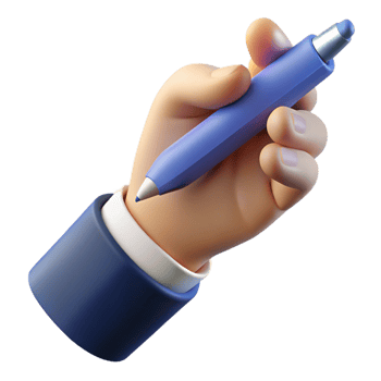 sought-after elegant Ultra-detailed, professional render of a human hand holding a single pen Isolated cutout with Transparent Background precision png