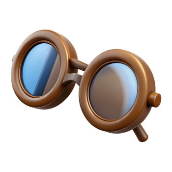 distinctive nordic Isolated cutout, ultra-detailed, hyper-specific, concept art style, vintage spectacles with round lenses with Transparent Background precision png