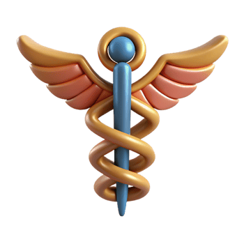 timeless artistic A medical symbol, caduceus, stylized with Transparent Background precision png