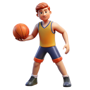 wonderful mysterious traditional Athlete with basketball, ready to shoot, with Transparent Background gallery standard png