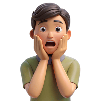 melancholic hypnotic Worried young adult with hands on face, with Transparent Background 4K png