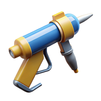 coveted retro Caulk gun with Transparent Background elite png