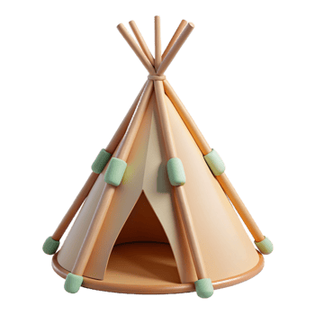 hypnotic acclaimed Teepee Native American dwelling frame with Transparent Background png