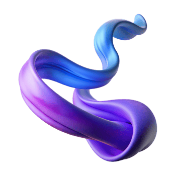 hypnotic inspired A flowing ribbon of smoke in shades of purple and blue with Transparent Background png