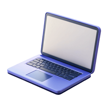 picturesque romantic surreal Laptop computer with blank white screen with Transparent Background fine detail png